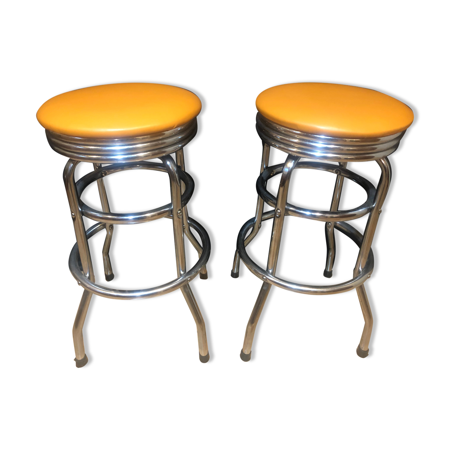 Paire de tabourets de bar américain années 50/60