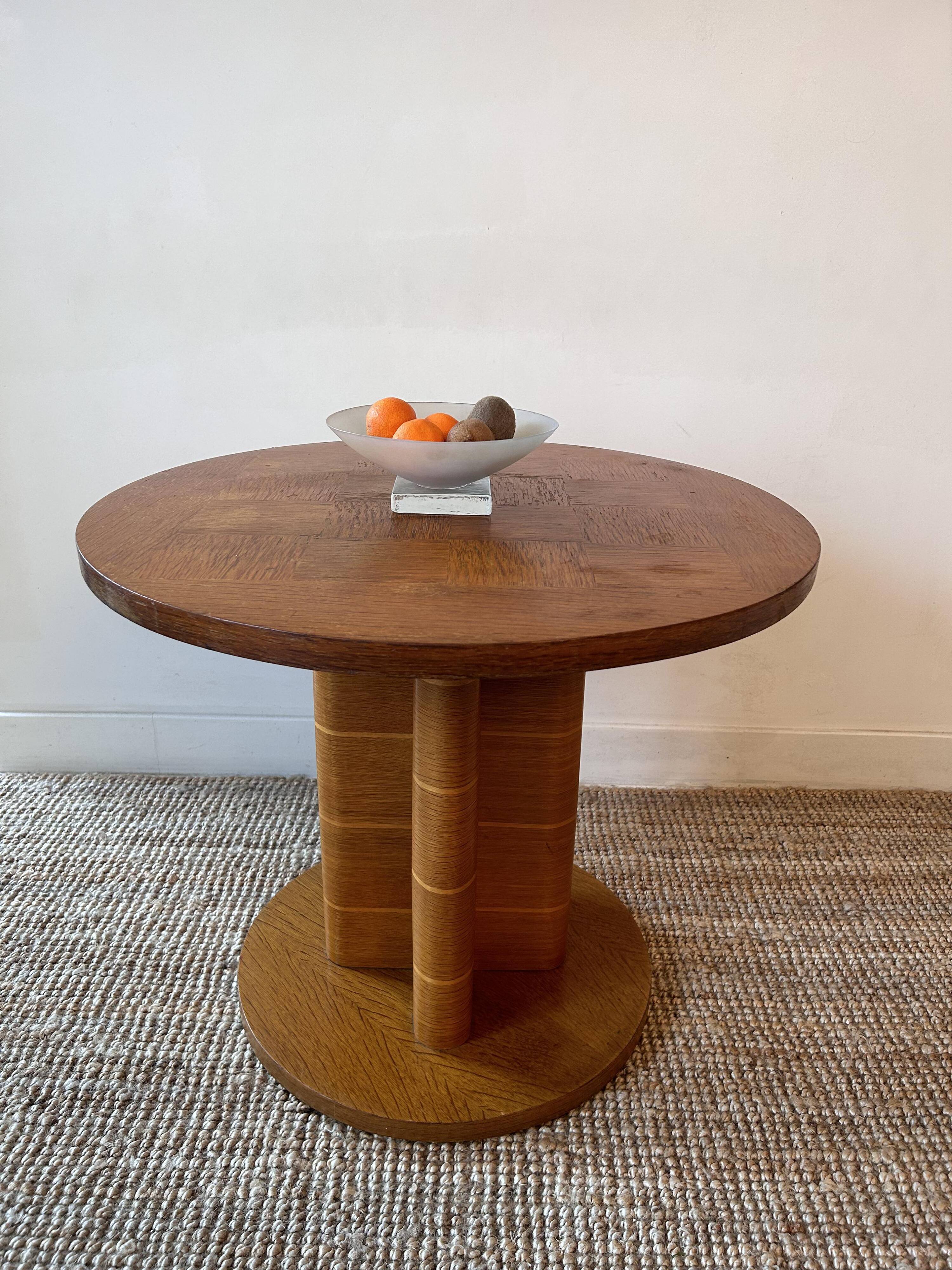 Vintage marquetry coffee table, France 1950s