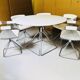 Set of Dining Table with 5 Swivel Wire Chairs by Rudi Verelst for Novalux