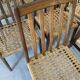 8 wooden chairs with woven rope, 1950s