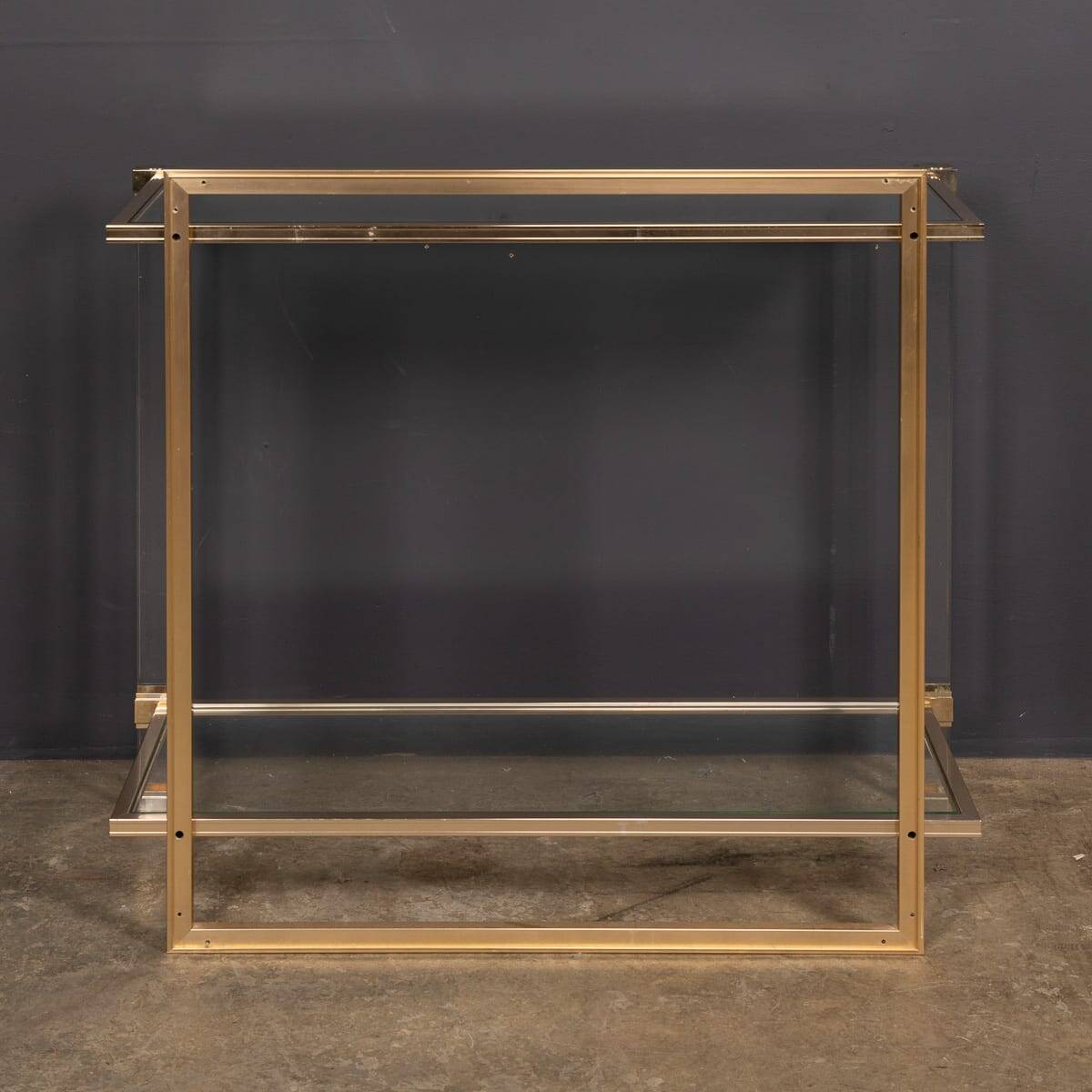 20thC French Brass & Lucite Console Table By Pierre Vandel c.1970