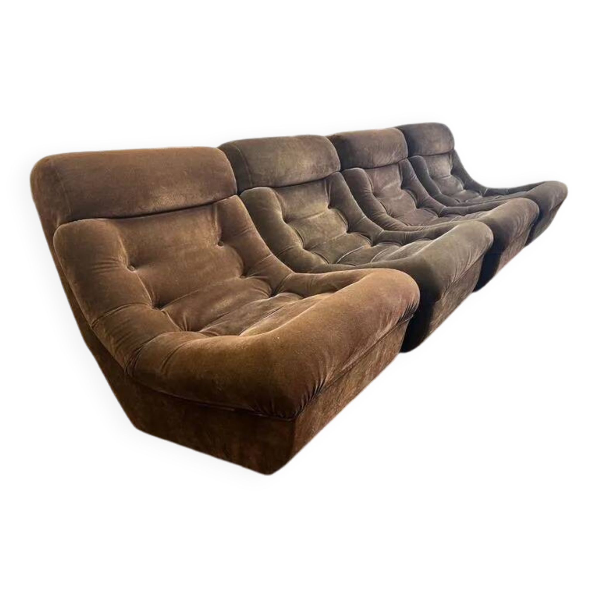 Canapé/canapé/salon modulable vintage 4 pièces meurop