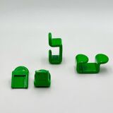 Set of Green Wall Hooks by Ambrogio Rossari for Gedy, 1970s