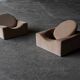 Pair of modernist lounge chairs, France 1970s
