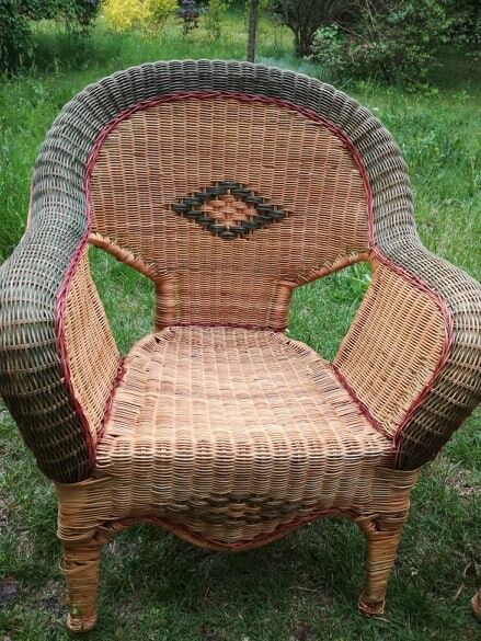 Pair of antique rattan armchairs