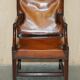 Fauteuil de bureau Gainsborough restauré cuir teint à la main