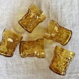 Textured Amber Glass Lemonade Glasses