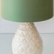 Charles Catteau Frères Keramis Pineapple Table Lamp, New Silk Shade