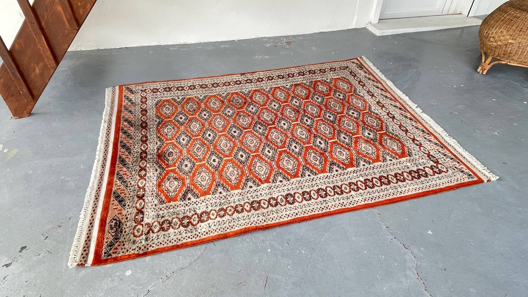 Vintage Red-Orange Persian Rug 172cm x 126cm