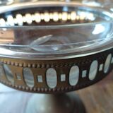 Copper and glass fruit bowl or compote dish Art Deco