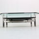 B&B Italia 'Diesis' Two-Tier Glass and Leather Coffee Table by Antonio Citterio