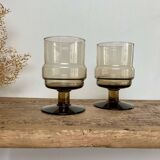 6 “Willem Heesen” smoked glass glasses