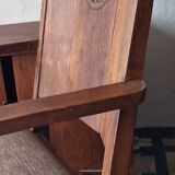 Antique arts and crafts carved oak armchair, 1910