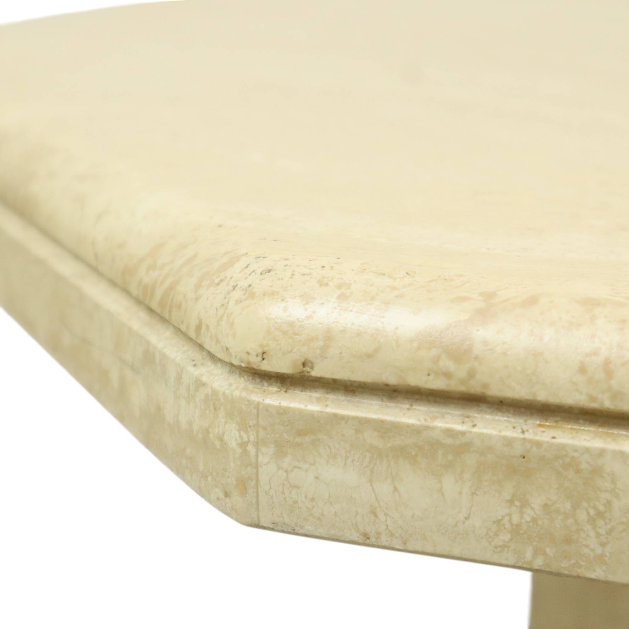 Vintage Octagonal Travertine Coffee Table 70s Design Italian