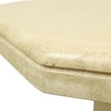 Vintage Octagonal Travertine Coffee Table 70s Design Italian