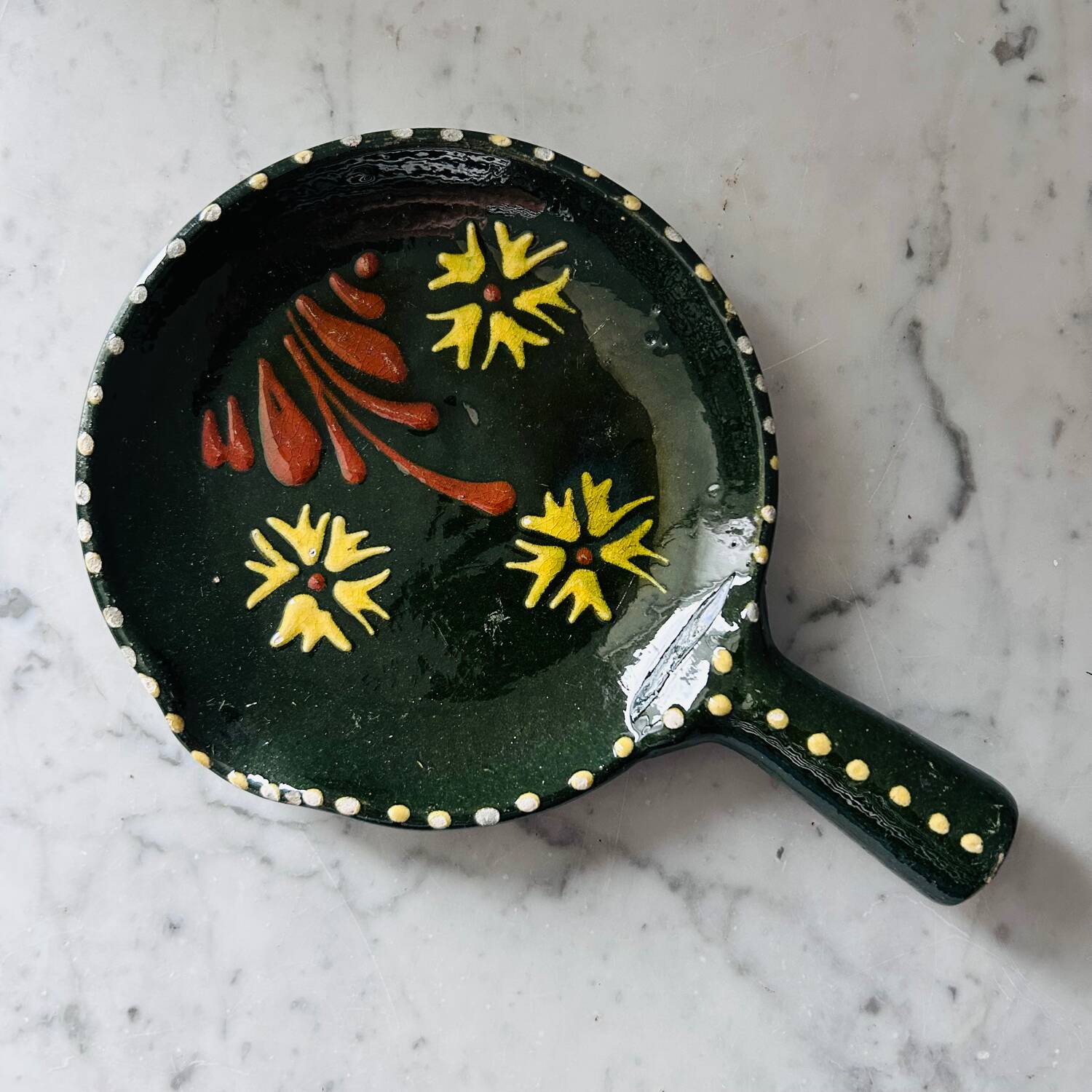 Alsatian pottery plate signed