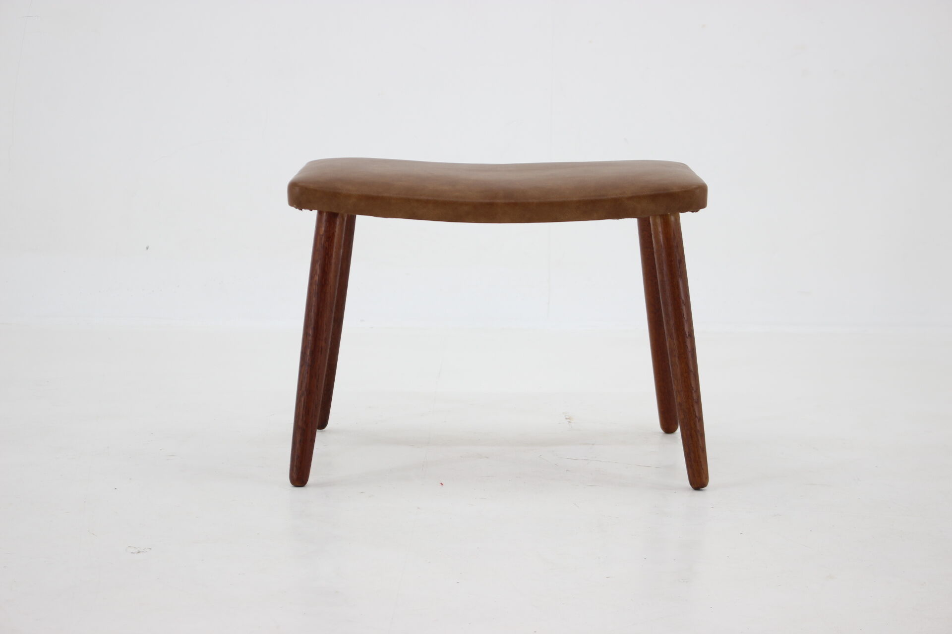 Tabouret en cuir des années 1960, Danemark