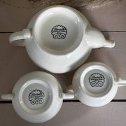 Ensemble théière sucrier pot à lait Geneviève Lethu Hortense 1991