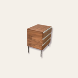 Vintage rosewood chest of drawers aluminum and chrome 1960