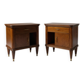 Paire de tables de chevet italiennes du milieu du XXe siècle.