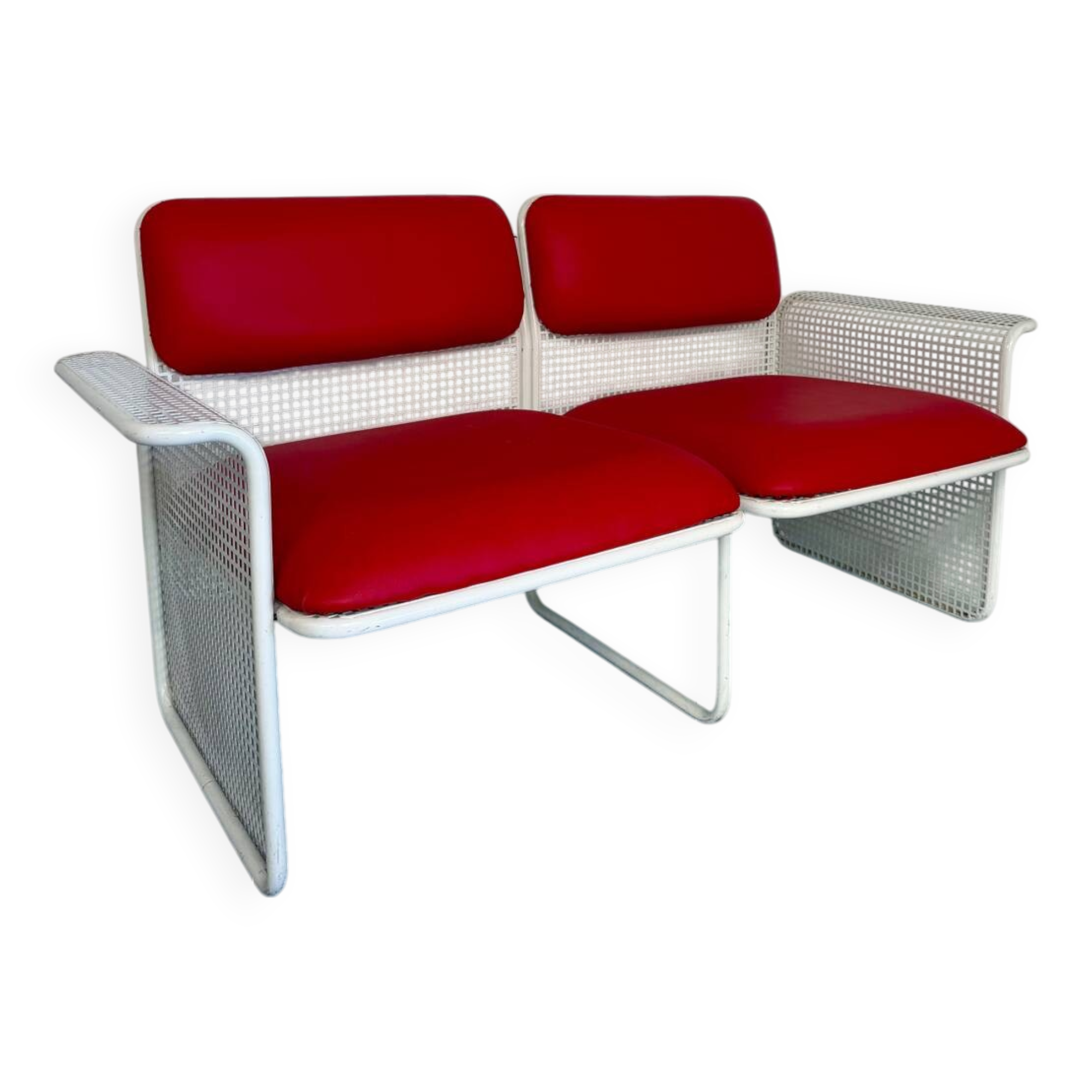 Old 2 seater sofa Italian design from the 70s Talin Vicenza metal per