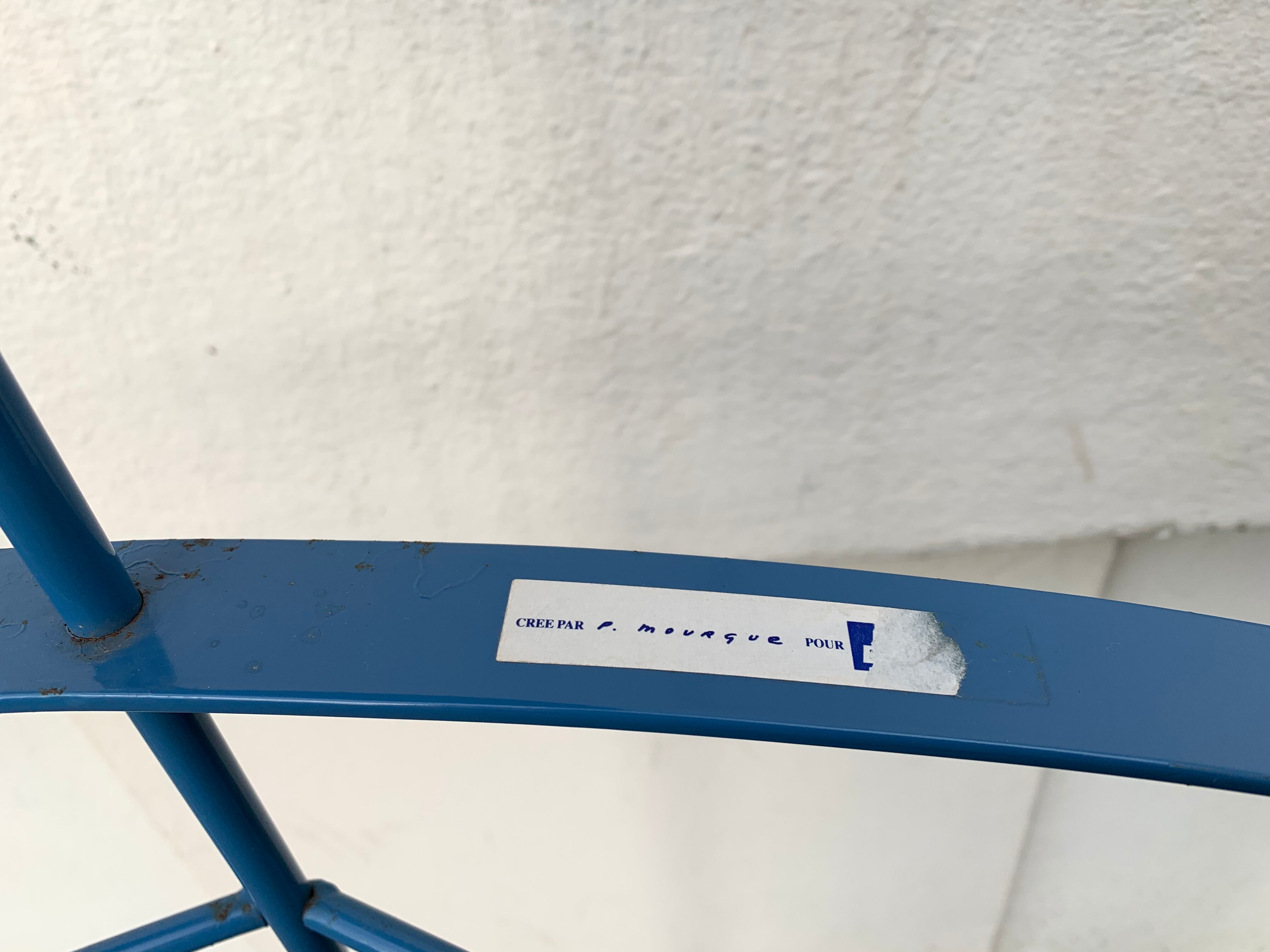 Blue metal design nightval Pascal Mourgue 1980