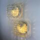 Pair of woven textured glass wall lights by Leuchten, Germany, 1970s