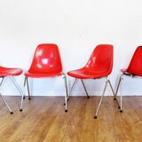 Set of 4 fiberglass chairs stella 1970