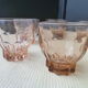 Set de 6 verres de table en verre rosé années 40-50