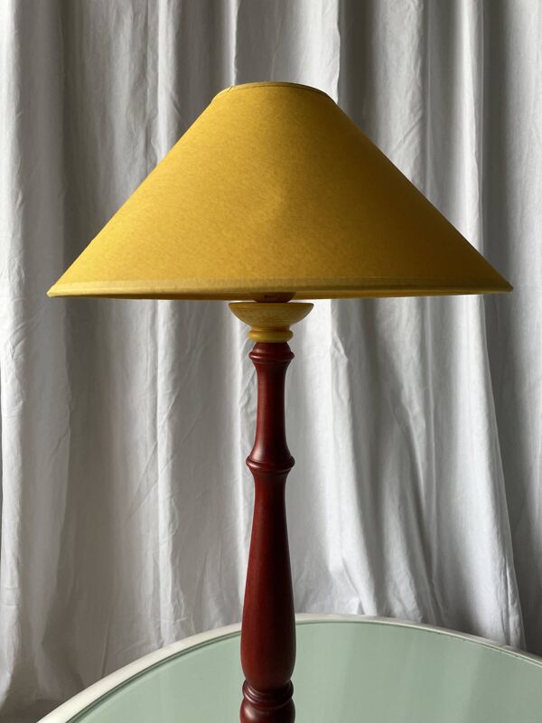 Lampes rustiques bois tourné vintage