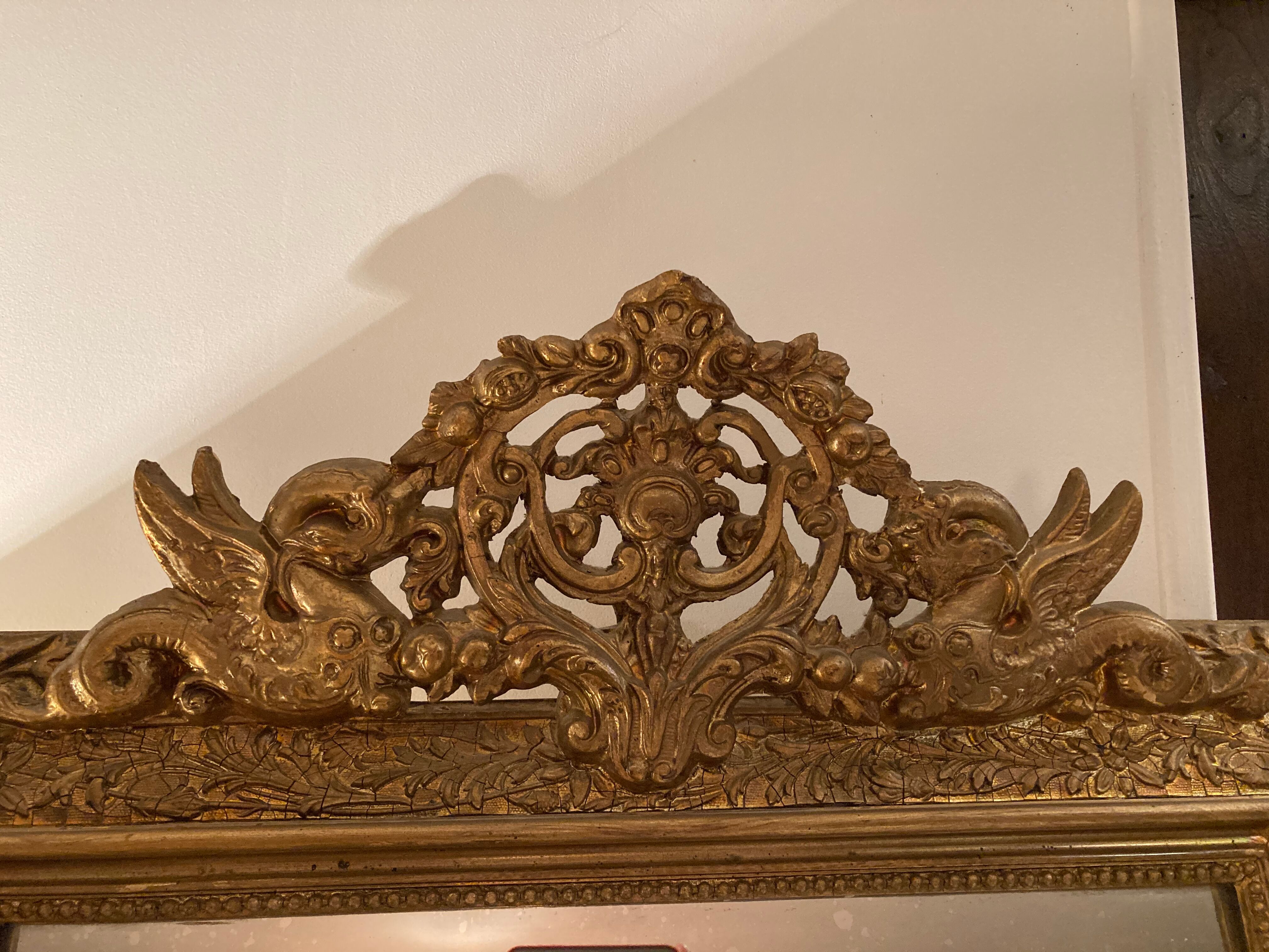 Golden mirror 1900s 73x110cm