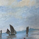 Painting signed Gérard Roux known as "Rouxe" – Scene of a Normandy beach