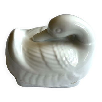 Porcelain duck fire dish with lid