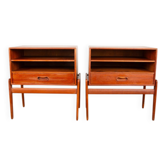 Paire de Chevets Scandinaves, teck, Arne Vodder pour Vamo Sonderborg 1960.