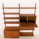 Hansen and Guldborg teak wall unit with a bar cabinet, Denmark 1950s