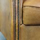 Fauteuil club vintage en cuir de mouton cognac clair