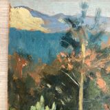 Oil on vintage panel signed