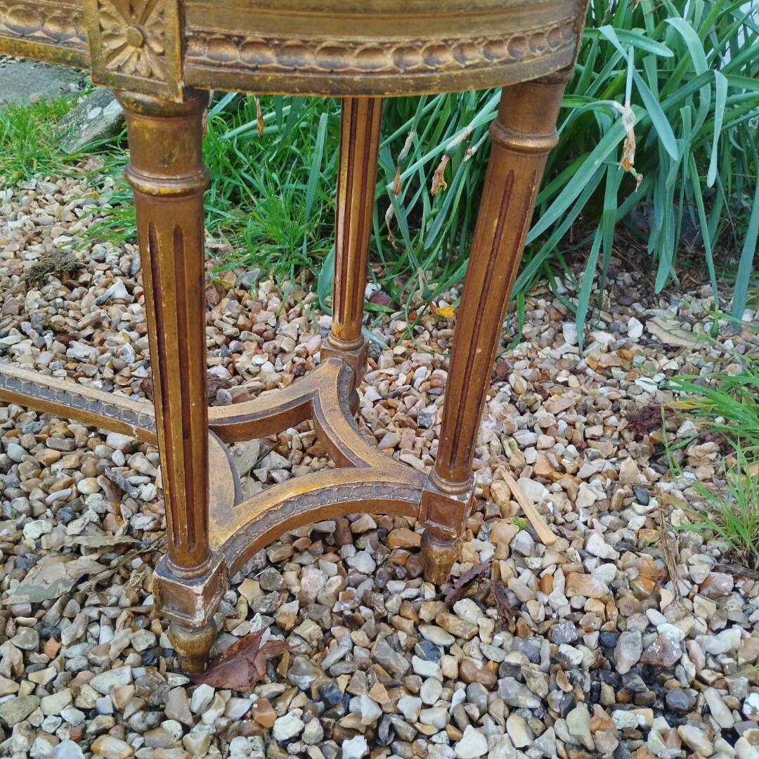 Louis XVI style gilded wood piano bench