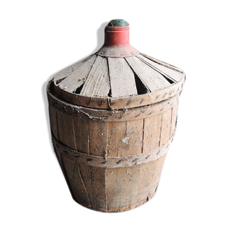 Former demijohn with wood & straw case