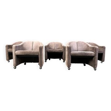 PS142 Easy Chairs by Eugenio Gerli for Tecno, 1970s - set of 5