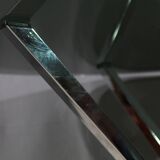 Small Mikado Table in Glass and Chromed Metal – 1970s