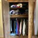 Louis Philippe solid walnut cabinet and walnut bramble veneer doors