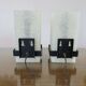 Pair of Arlus wall lights in perspex, gilded brass and lacquered metal, 1960s