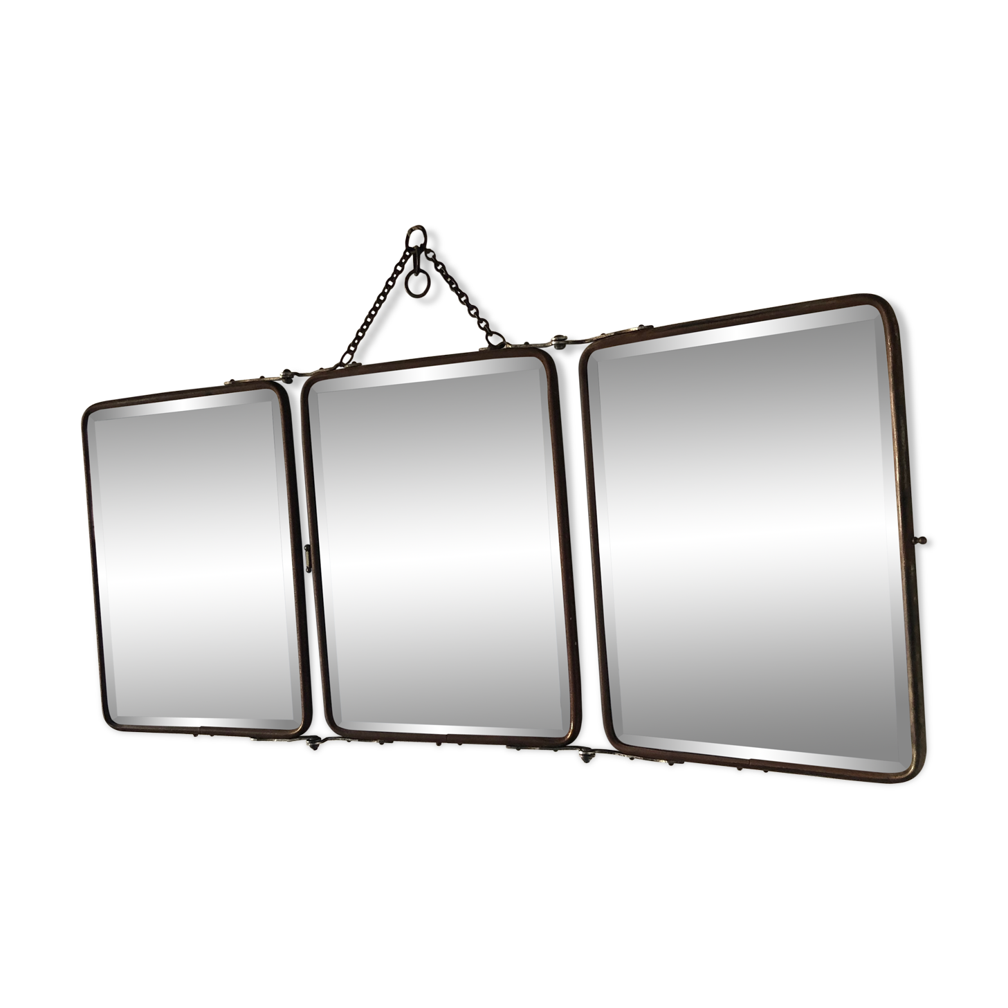 Triptych mirror barber 25x59 vintage 1940