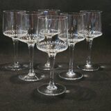 6 anciens verres à Porto en cristal taillé lances