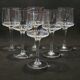 6 old Porto glasses in spear-cut crystal