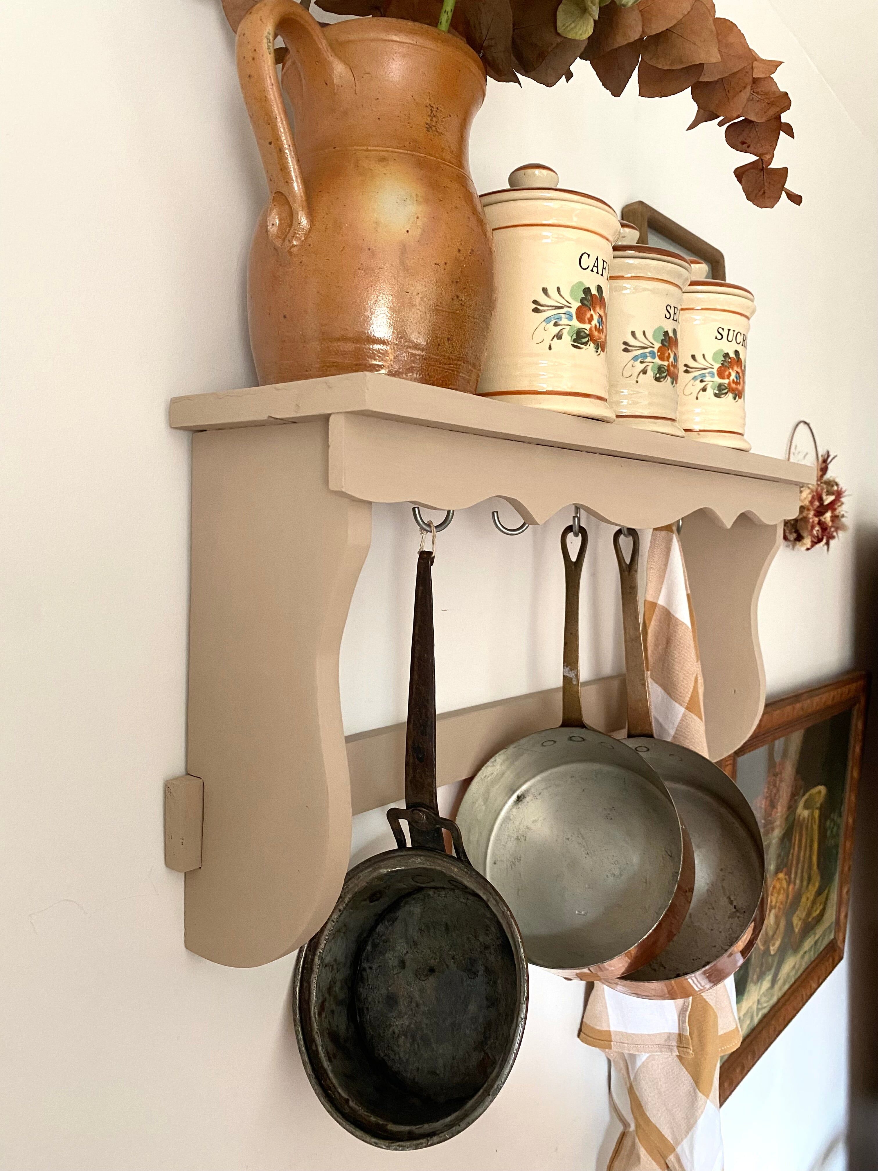 Antique wooden wall shelf
