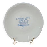 Assiette ancienne Gien décor bleu – panier fleuri – 24 cm