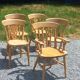 Set of 4 chairs and 1 armchair in mountain style.