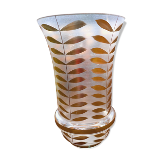 Glass vase with golden decoration year 30-40